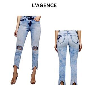 L'AGENCE Skinny Highline High-Rise Calypso Shark- Bite Cuff Luxury
